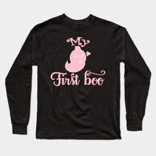 My First Boo. My First Halloween. Halloween Costume for Babies. Long Sleeve T-Shirt